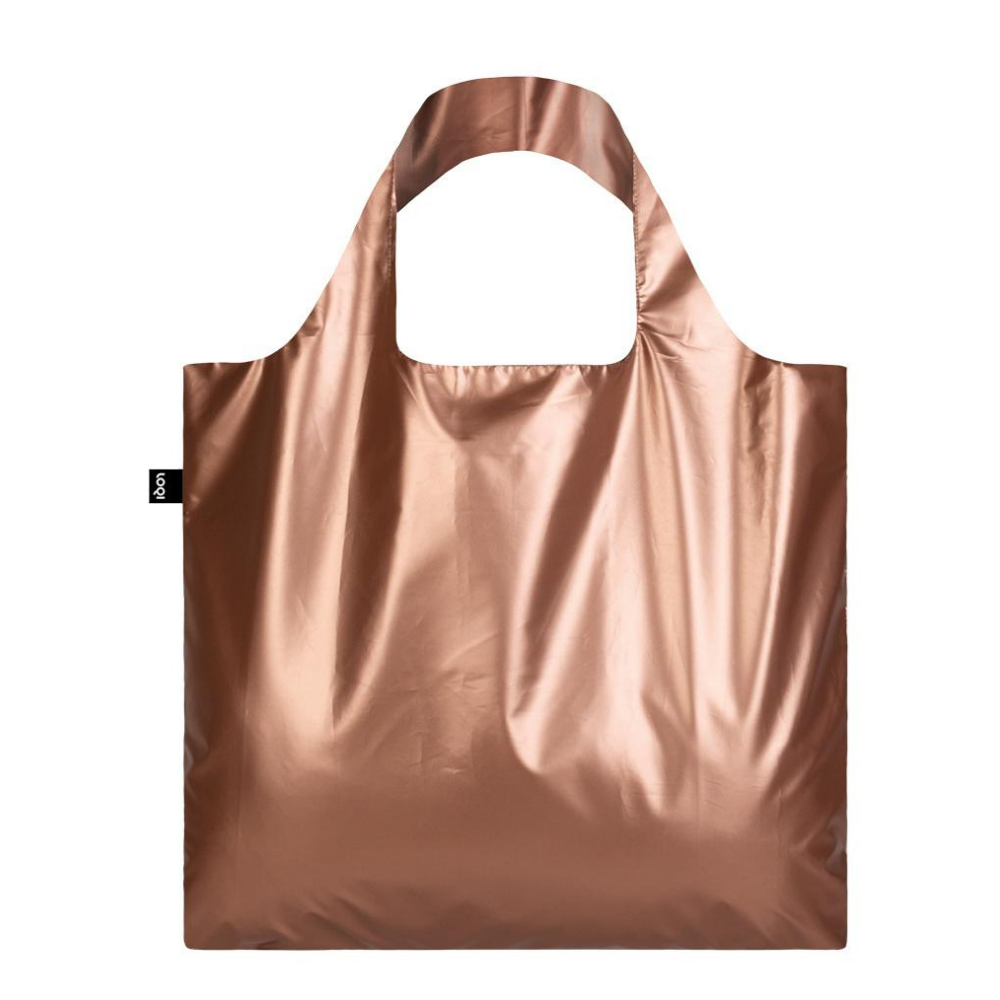 LOQI Metallic Matt Rose Gold Tote Bag