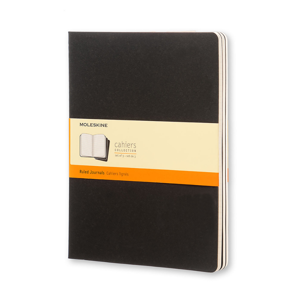 Moleskine  Pack of 3 XL Ruled Cahiers Journals Notebook