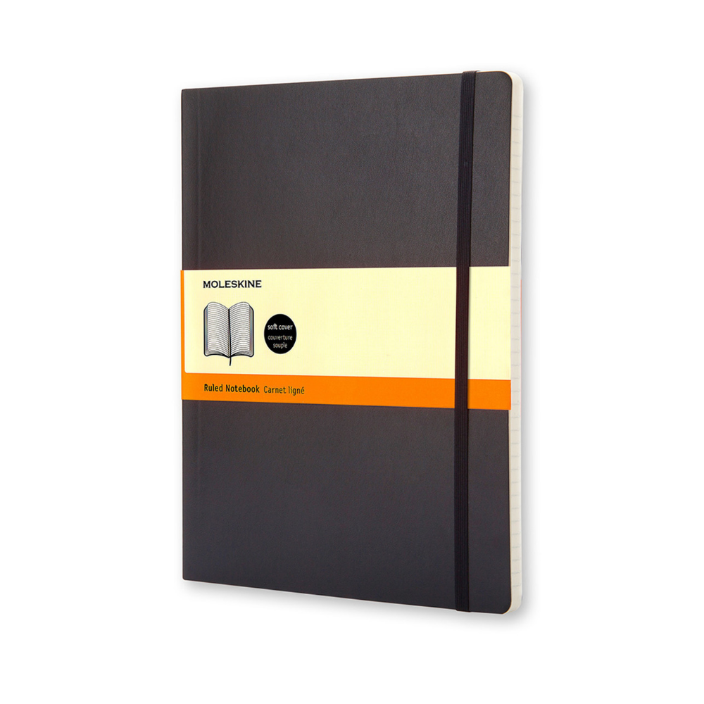 Moleskine  XL Black Soft Cover Ruled Notebook