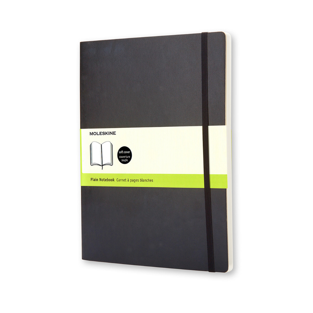 Moleskine  XL Black Soft Cover Plain Notebook