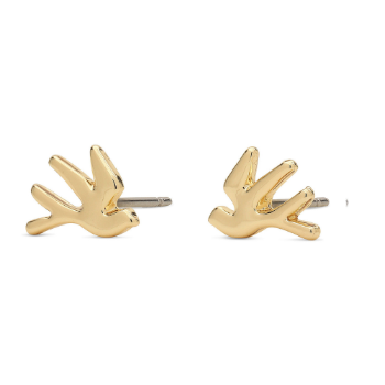 Pilgrim 1 x 0.8cm Gold Plated Steel and Zinc Bird Stud Earrings