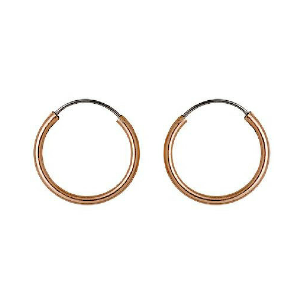 Pilgrim 1.4cm Rose Gold Plated Brass Sanne Hoop Earrings