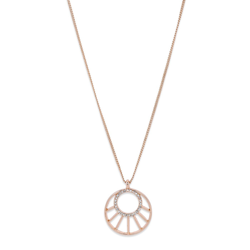 Pilgrim 40cm Rose Gold Plated Cassie Art Deco Necklace