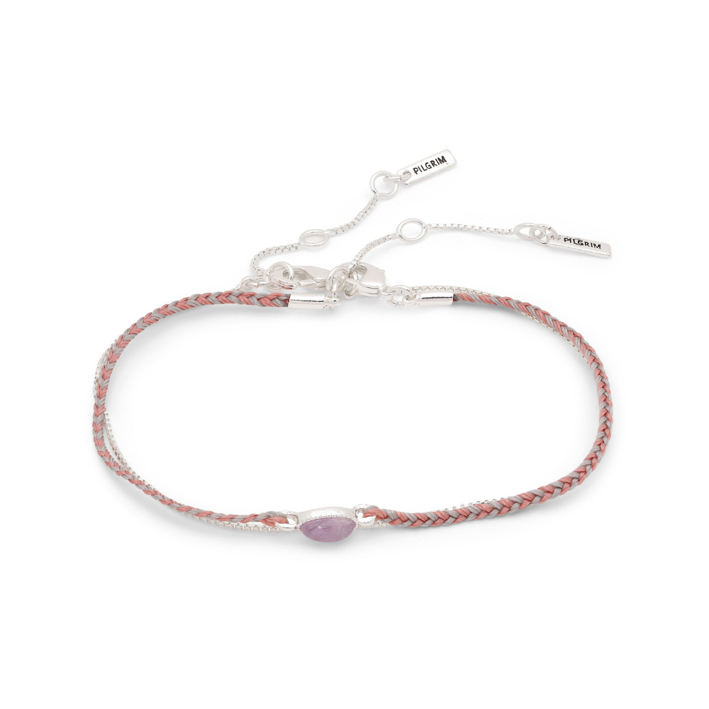 Pilgrim 20.5cm Pink and Purple Lucky Peace Bracelet