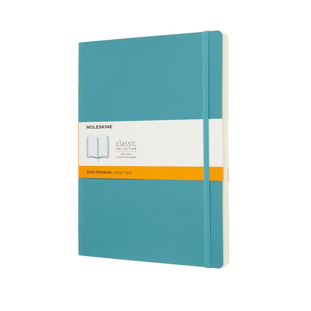 Moleskine  XL Reef Blue Soft Cover Ruled Notebook