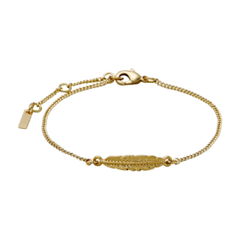 Pilgrim 19.5cm Gold Plated Brass and Zinc Lauren Boho Feather Bracelet