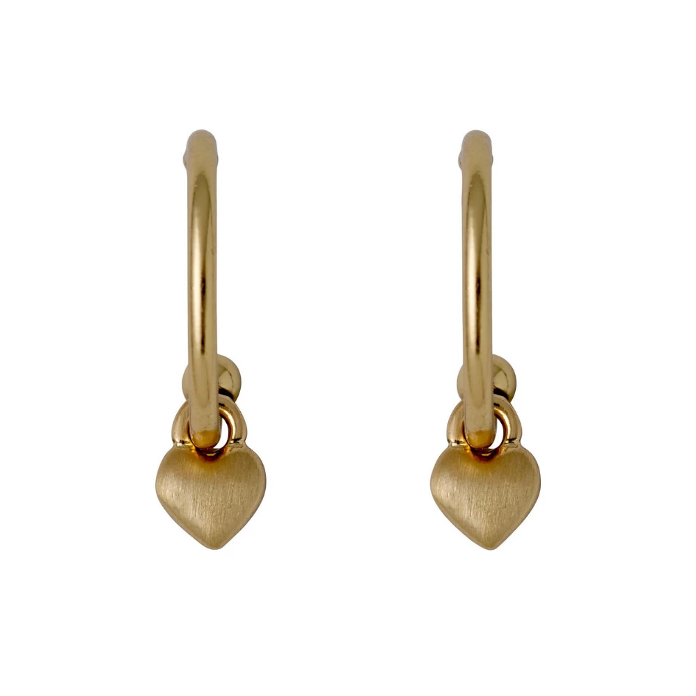 Pilgrim 1.8cm Gold Plated Sophia Heart Pendant Earrings