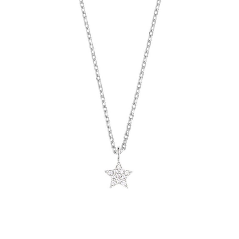 Estella Bartlett  Silver Plated CZ Star Necklace