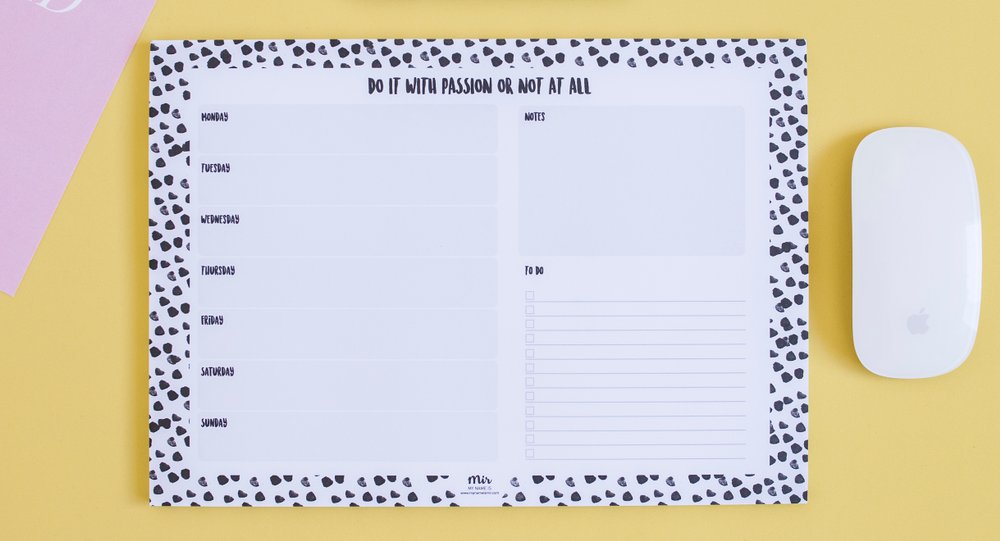 My Name is Mir A4 Paper Passion Weekly Planner