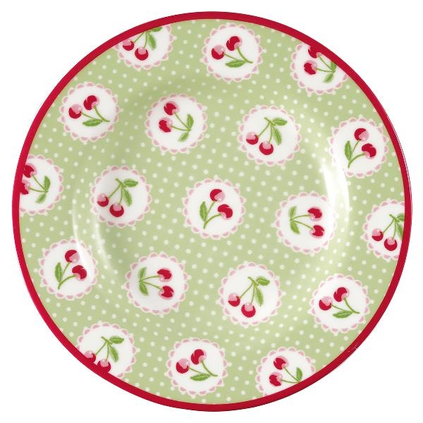 Green Gate Small Green Cherry Berry Porcelain Plate