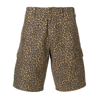 Levi's Brown Cotton Patchy Cheetah Hi Ball Cargo Shorts