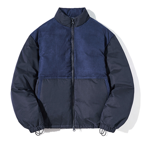 Partimento Duck Down Block Short Padded Jacket in Navy