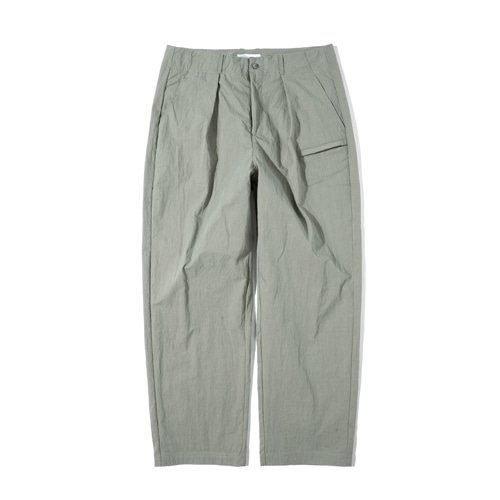 Partimento Semi High Waist Wide Tapered Pants in Khaki