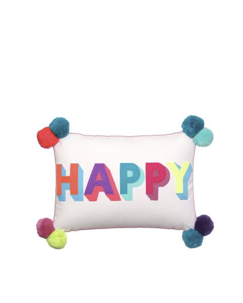 Bombay Duck Happy Embroidered Cushion