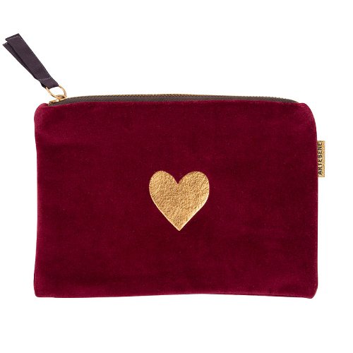 ARTEBENE cosmetic bag velvety "Golden Heart"