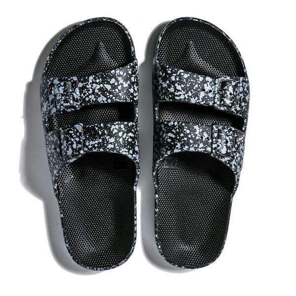 Freedom Moses Slippers Black Splatter