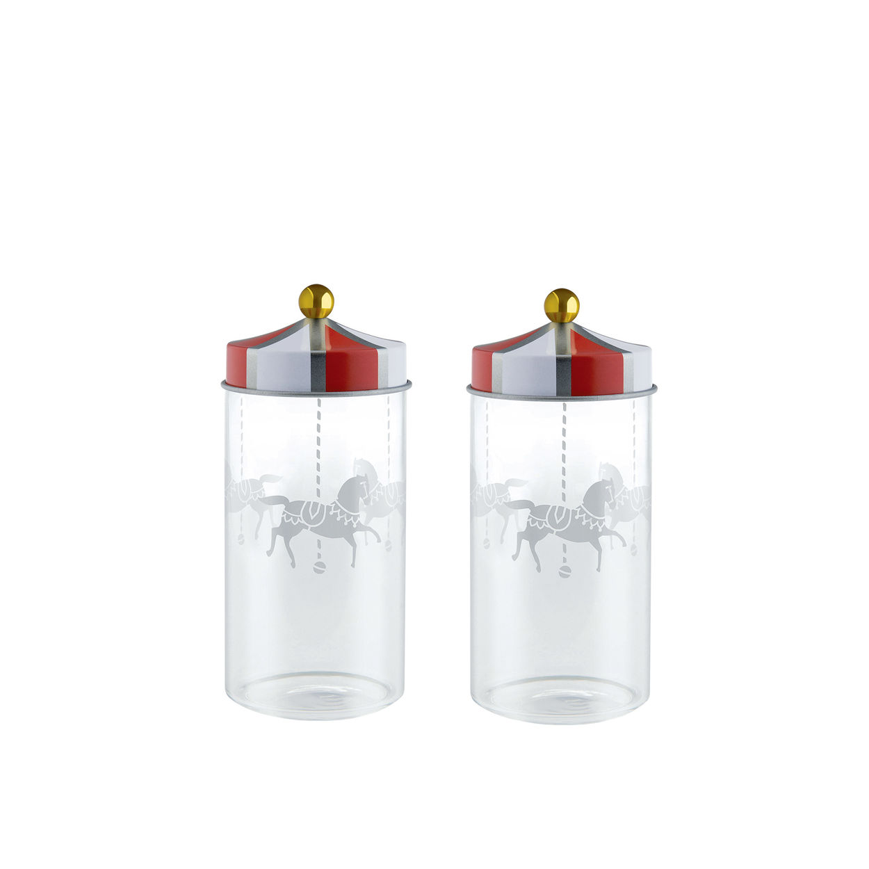 Alessi Circus Glass Spice Jars - Set of 2