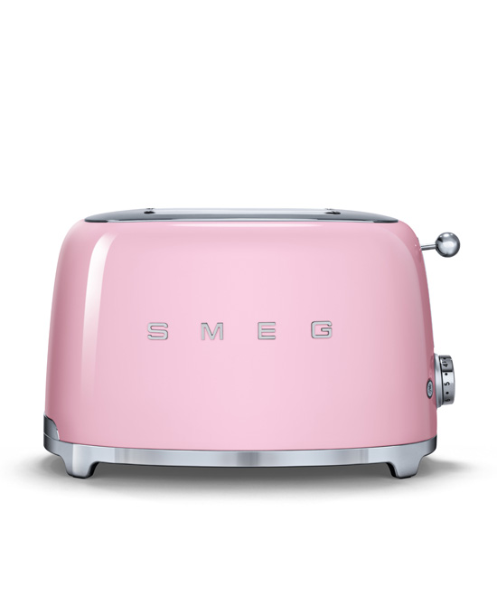 Smeg Pink Steel 2 Slices Toaster