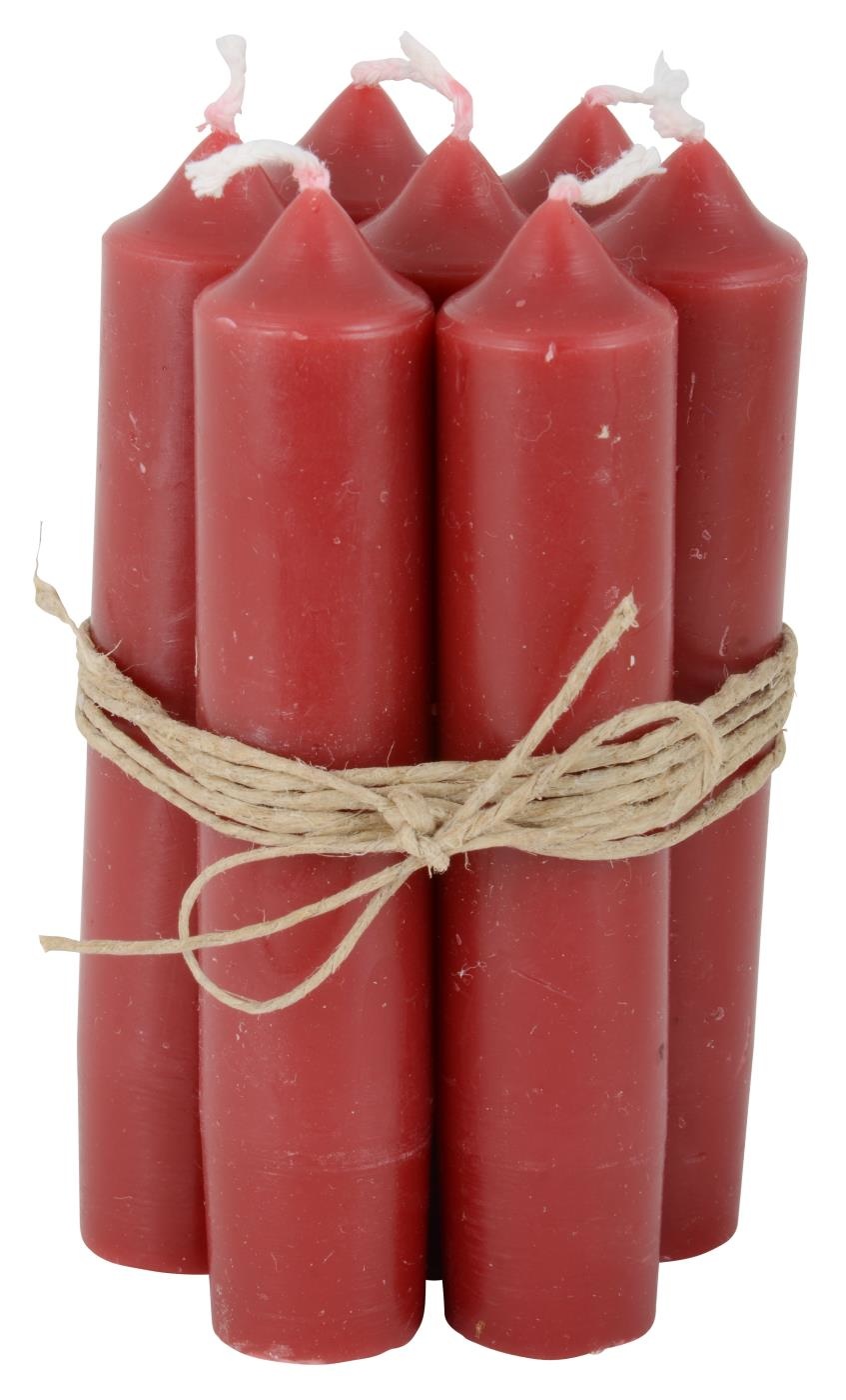 Ib Laursen Pack of 6 Dark Red Paraffin Candle Stick