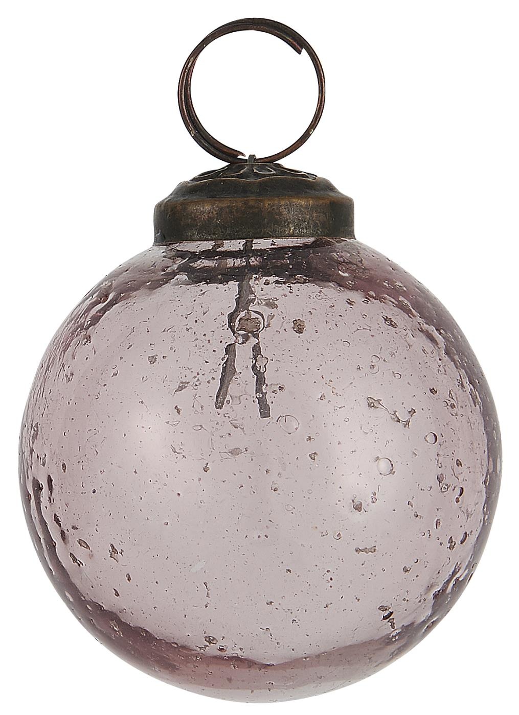 Ib Laursen 8 x 8cm Pebble Pink Molten Metal Foil Glass Ball