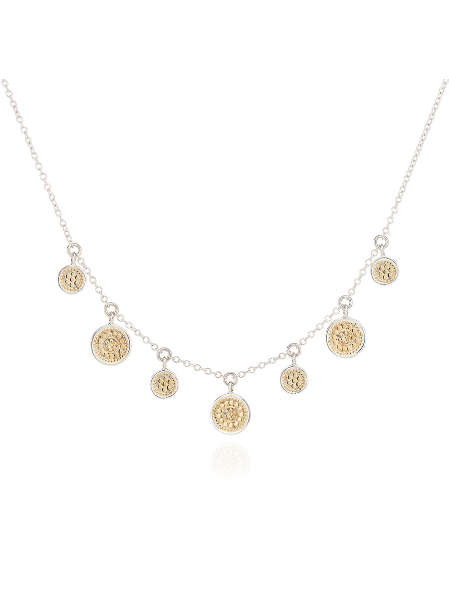 Anna Beck Gold Plated Sterling Silver Mini Disc Charm Necklace