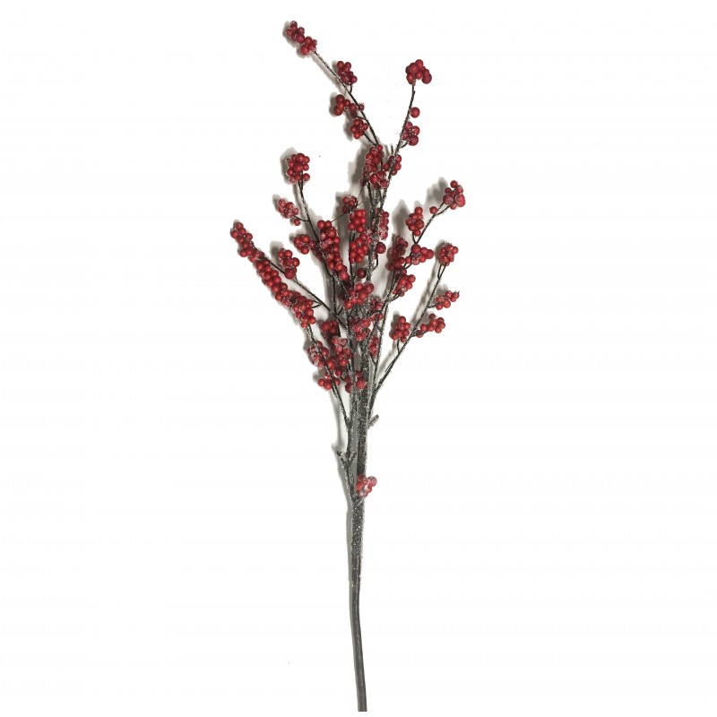 Artificial Frosty Red Berry Branch