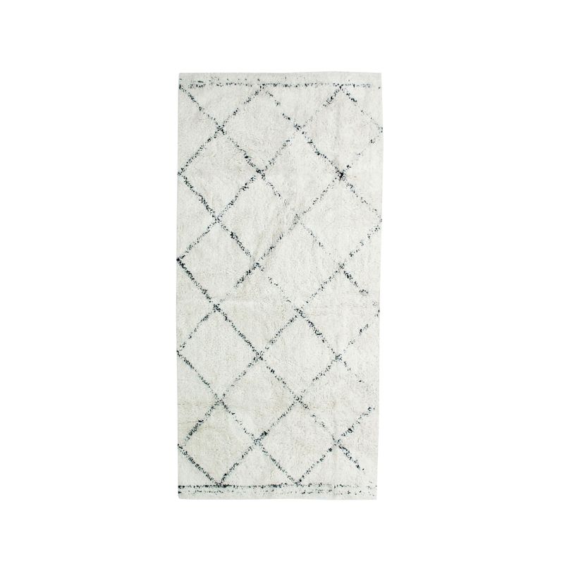 70 x 110cm Cotton Diamond Print Berber Rug