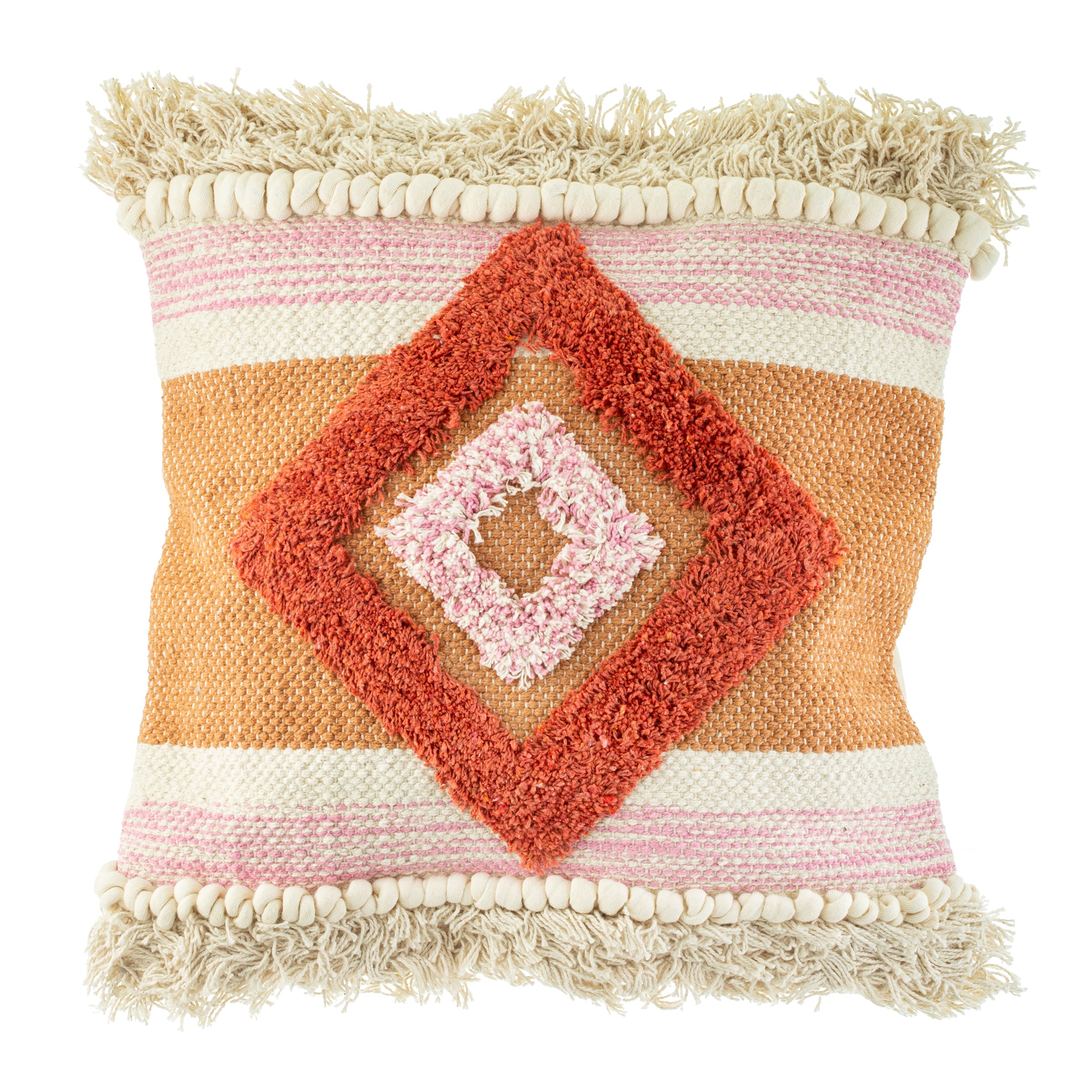 Sass & Belle  Nevada Teracotta Tassled Cushion Cover