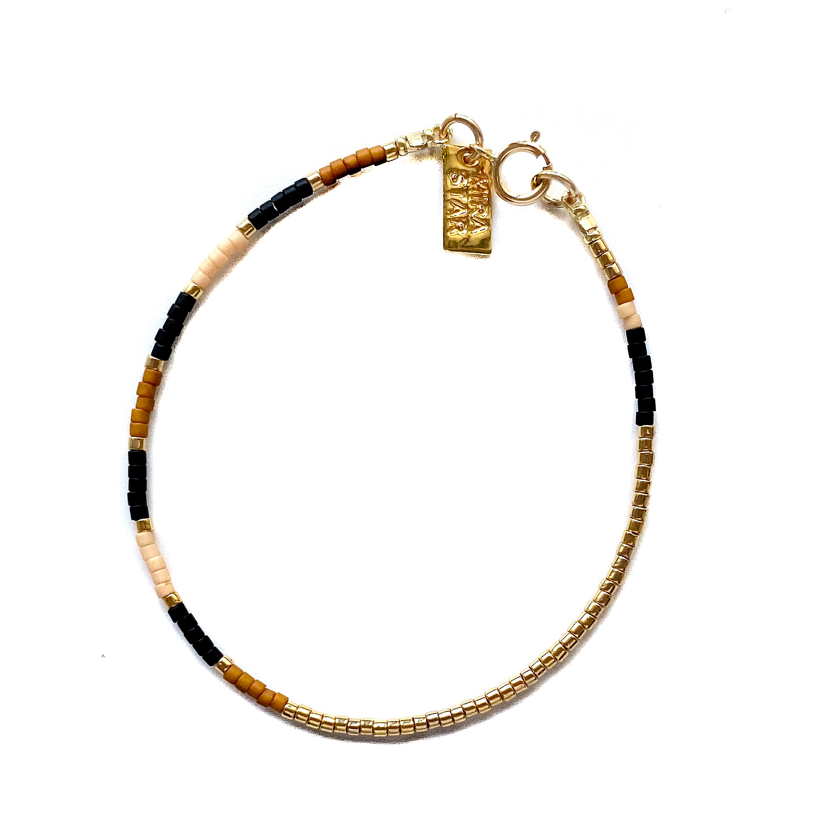 Mira Star Bracelet Dani with 24k Gold-plated Glass Beads - Blush Pink