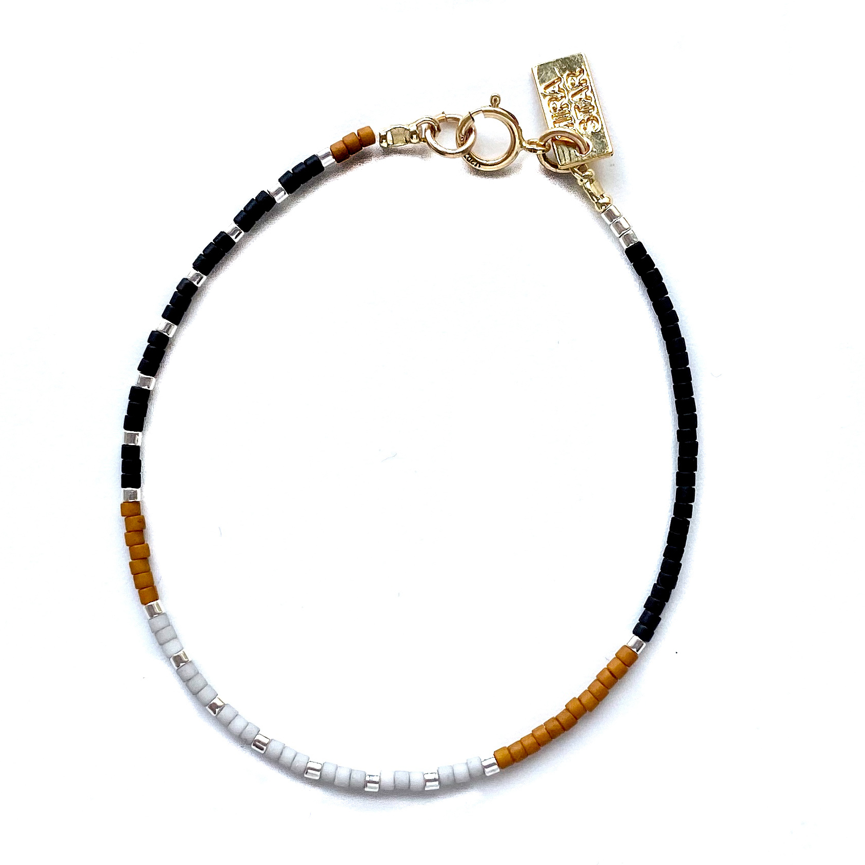 Mira Star Bracelet Kei with 24k Gold-plated Glass Beads - Cloud Grey