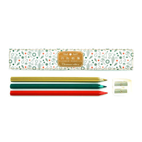 Trinus Christmas Coloured Pencils Set with Sharpener