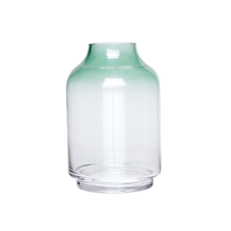 Low Green Gradient Glass Vase