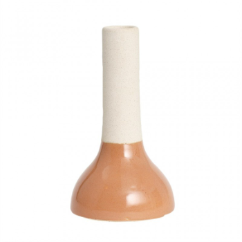 hubsch-small-white-and-orange-clay-vase