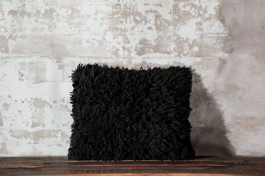 40 x 50cm Black Woolen Cushion