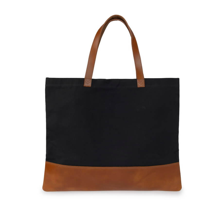 Vida Vida  Large Leather and Canvas Tote Bag