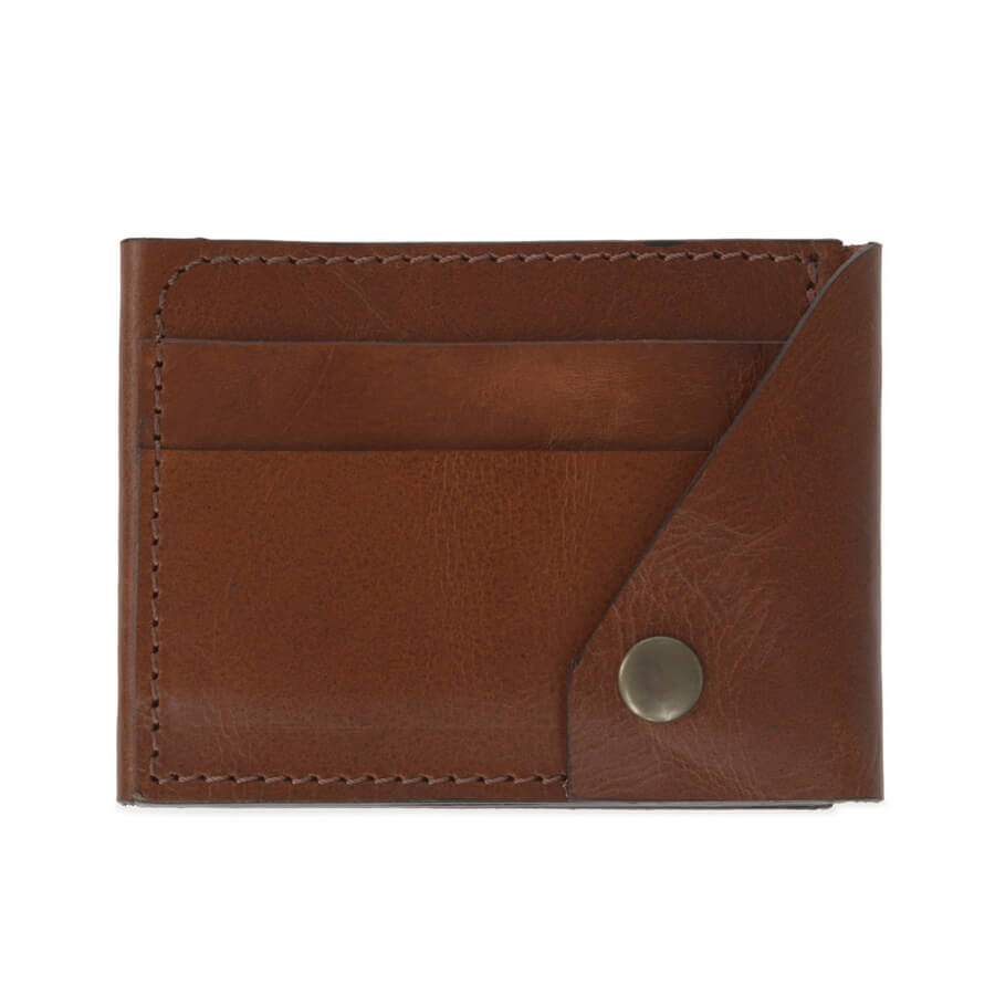 Vida Vida Leather Popper Credit Card Wallet