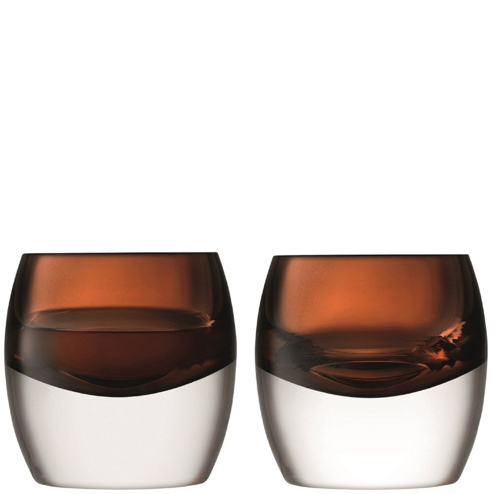 LSA International Set of 2 Peat Brown Whisky Club Tumblers