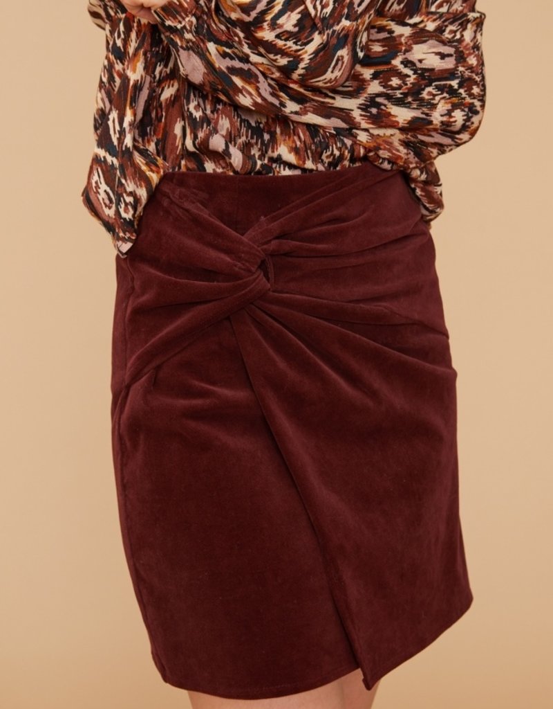 Louizon Bordeaux Cotton Vigna Skirt