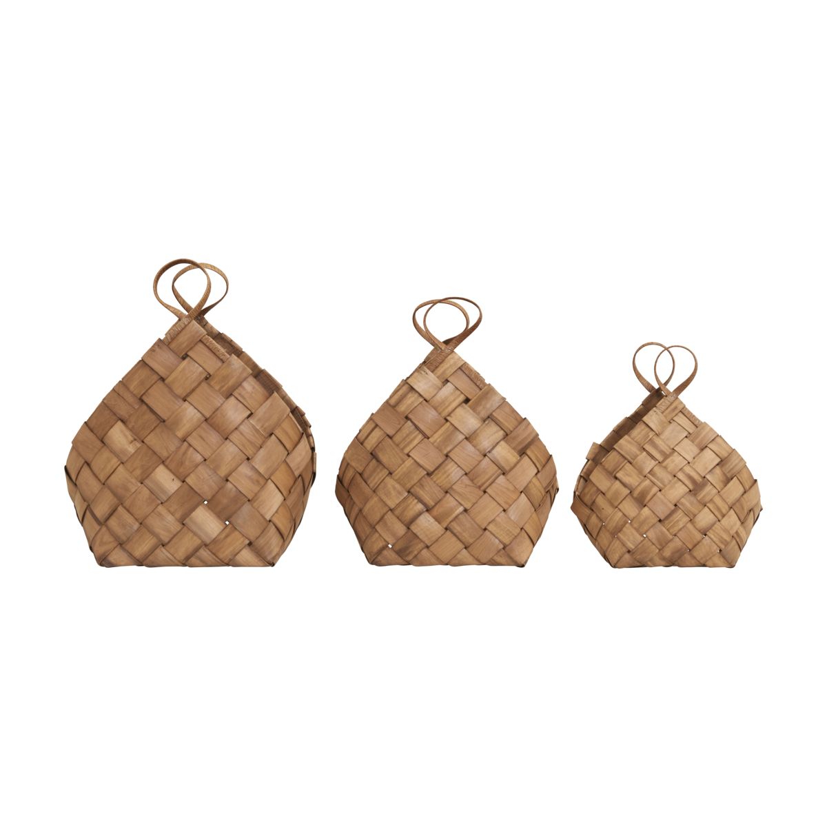 House Doctor Medium Brown Pine Wood Conical Basket