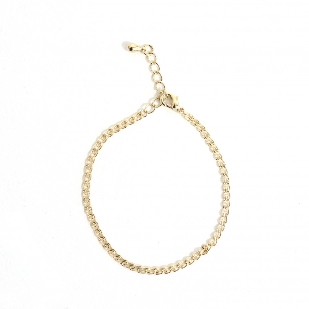 sept cinq Gold Plated Brass Heart Knit Bracelet