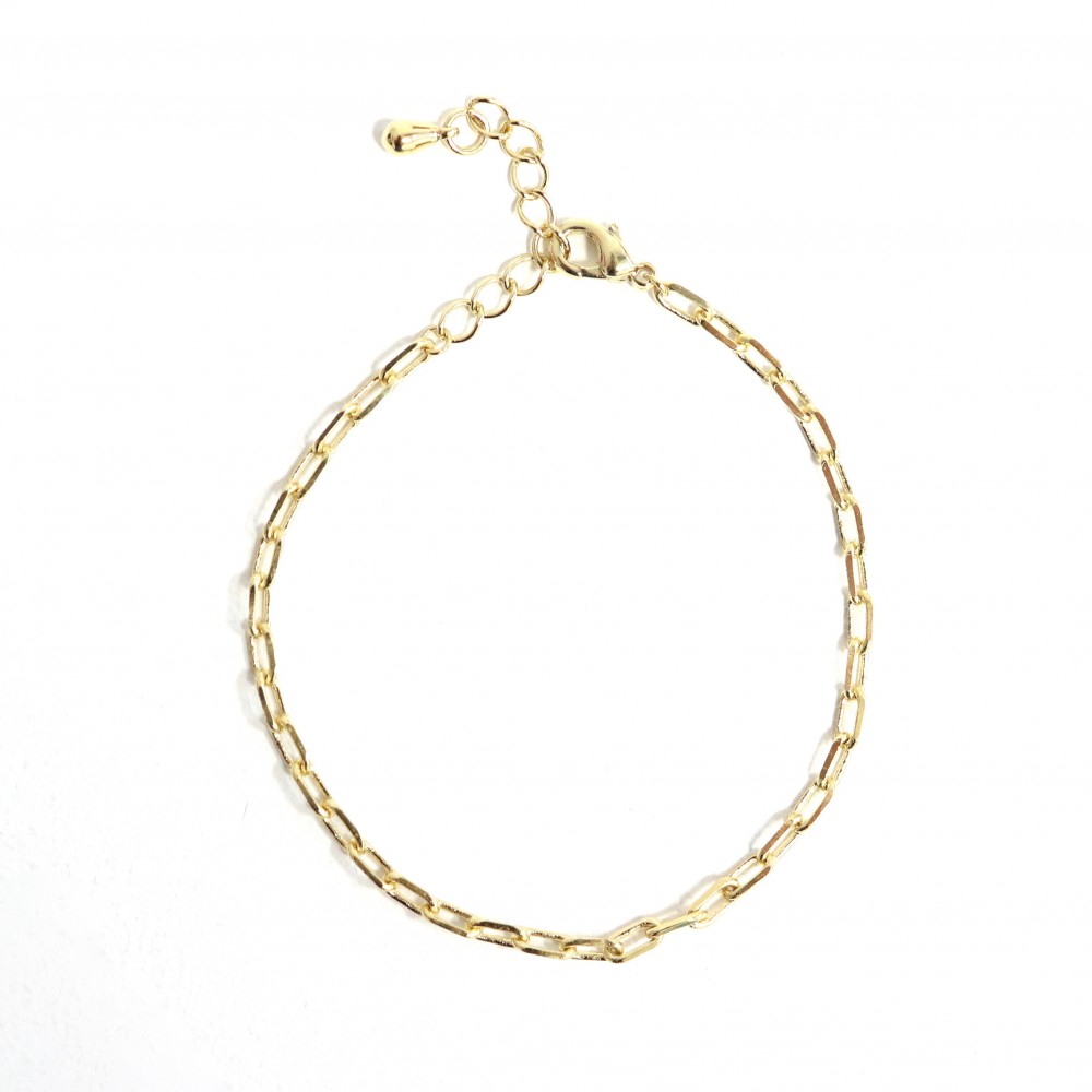 sept cinq Gold Plated Brass Rectangular Mesh Bracelet