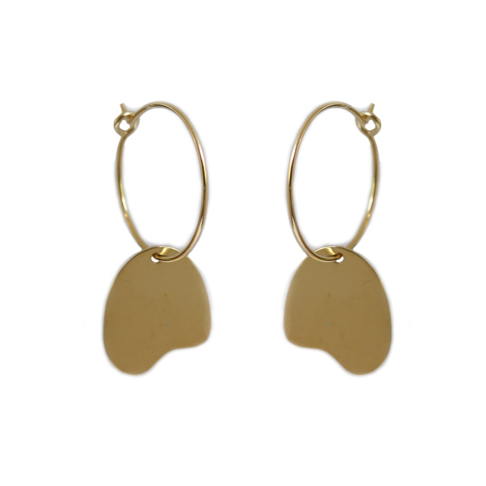 sept cinq Medium Gold Creoles Meteore Earrings