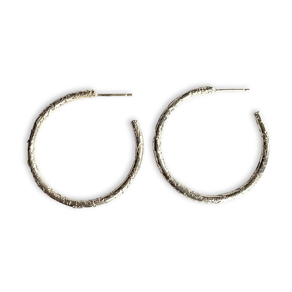 Joanne Bowles Encrusted Hoops in Sterling Silver