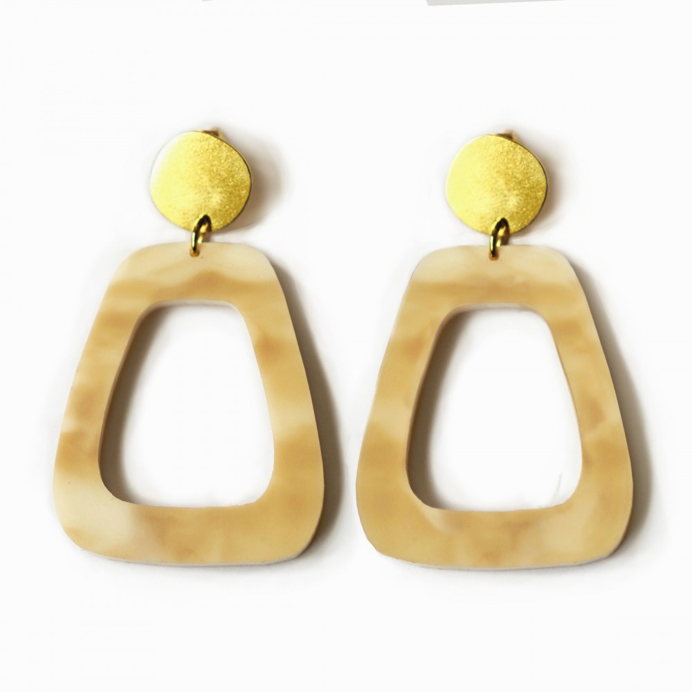 sept cinq Beige Gold Anchor Latte Earrings