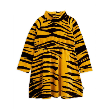 Mini Rodini Organic Cotton Tiger Velour Dress