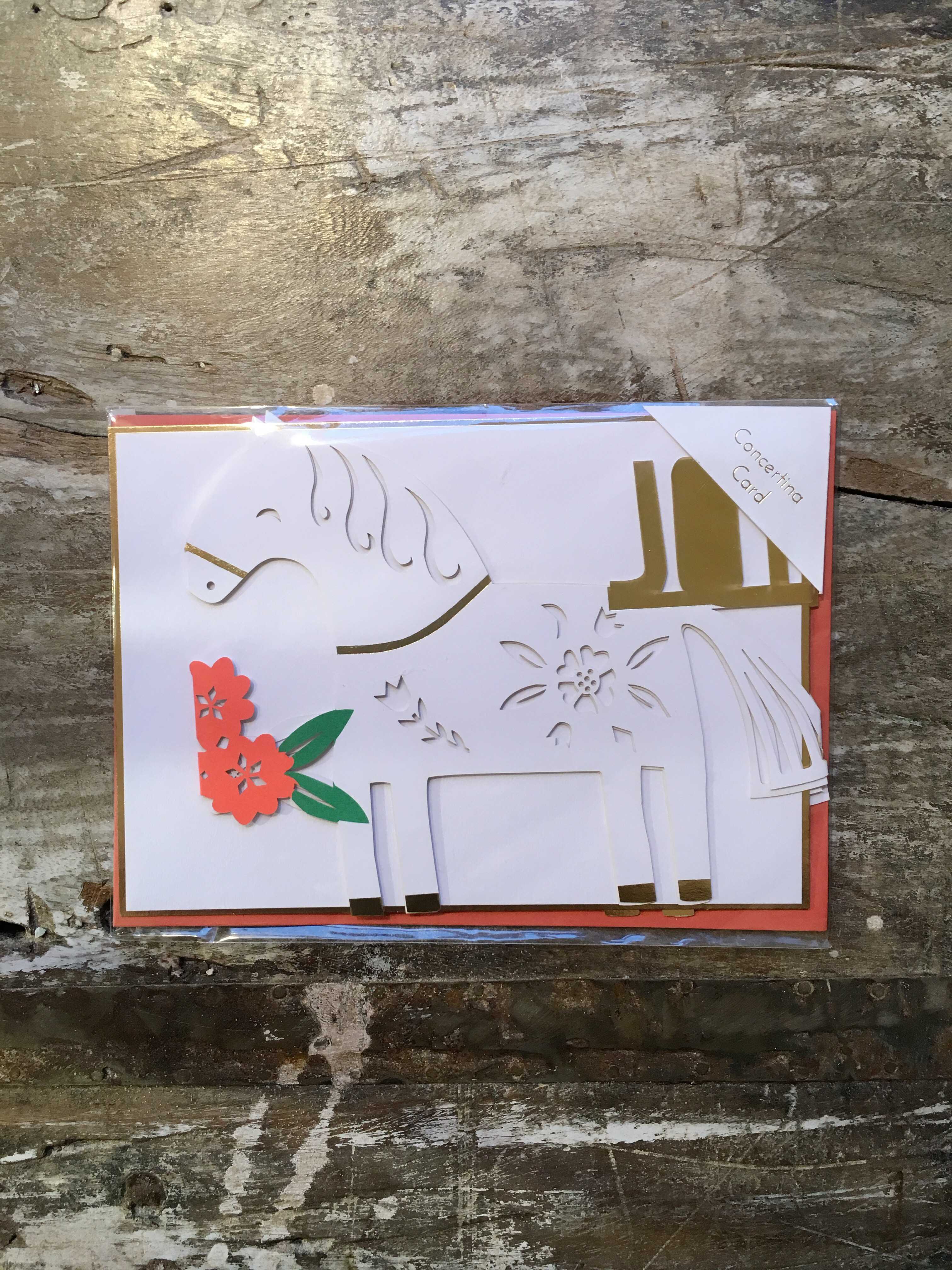 Meri Meri White Horses Christmas Card