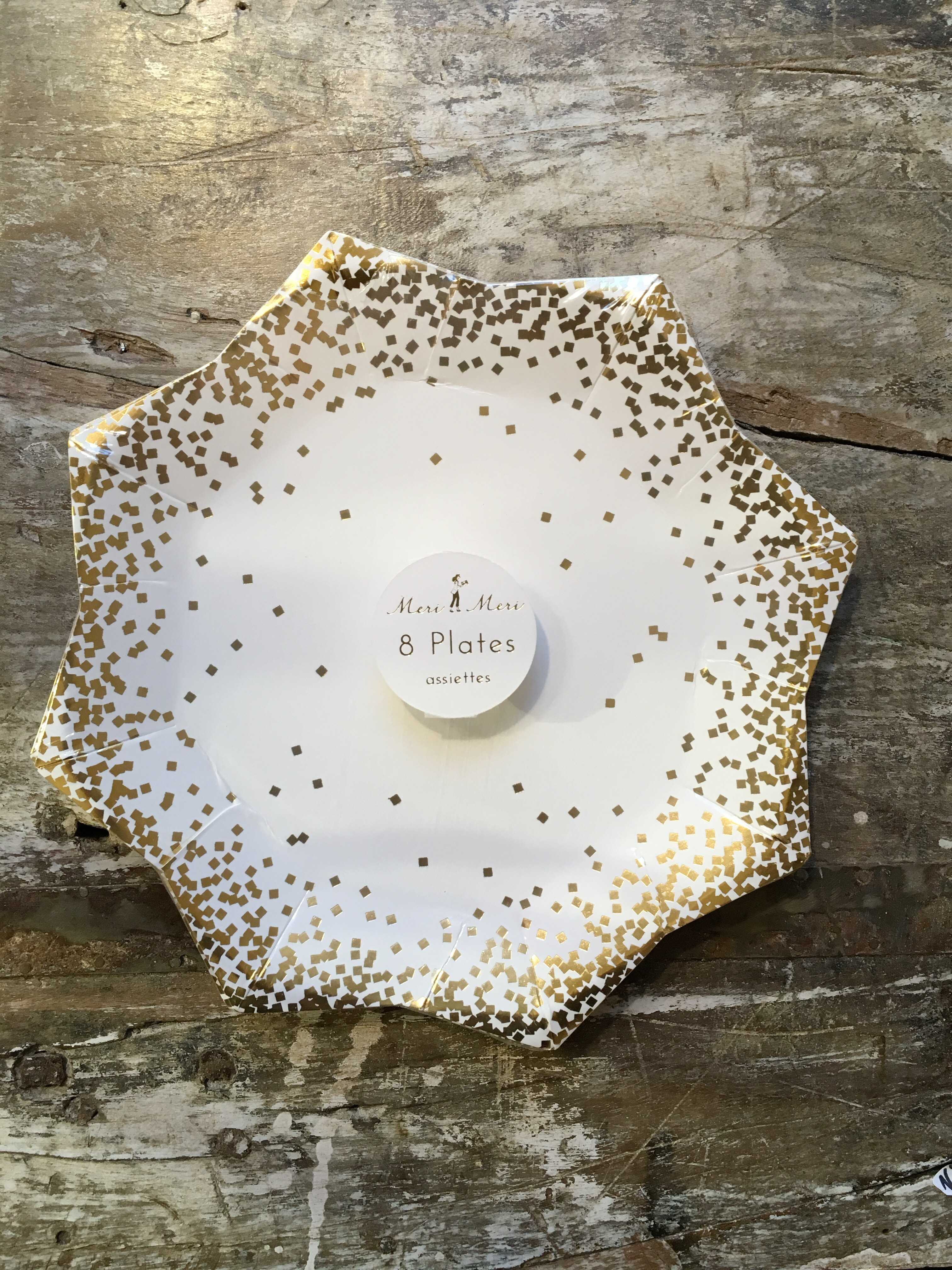 Meri Meri Pack of 8 Gold Star Paper Plate