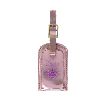 vida-vida-metallic-pink-leather-queen-bee-luggage-tag