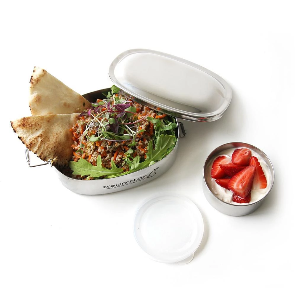 Ecolunchbox Stainless Steel Oval and Snack Cup Lunchbox