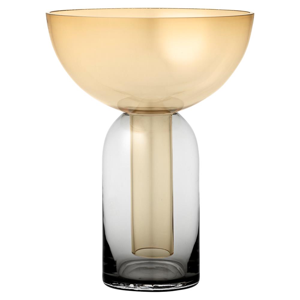 AYTM 15cm Amber Glass Torus Vase